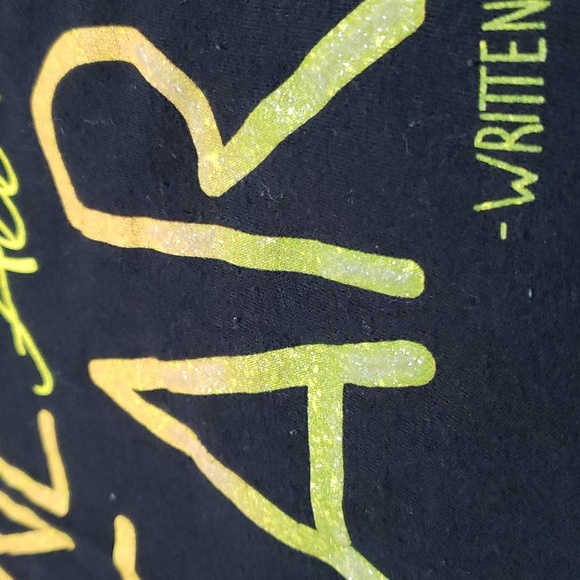 Bob Marley Lyric Nation Brand One Love Glitter Babydoll Tee Size Medium - Picture 7 of 10